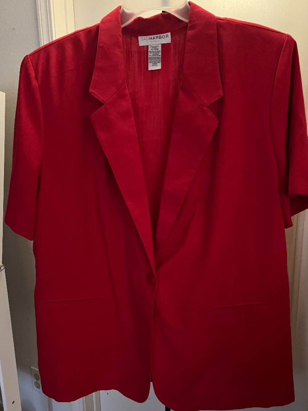 Sag Harbor Red Short-Sleeve Blazer W 22